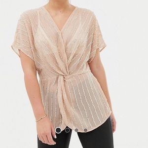 New Look Embellished Sequin Blouse